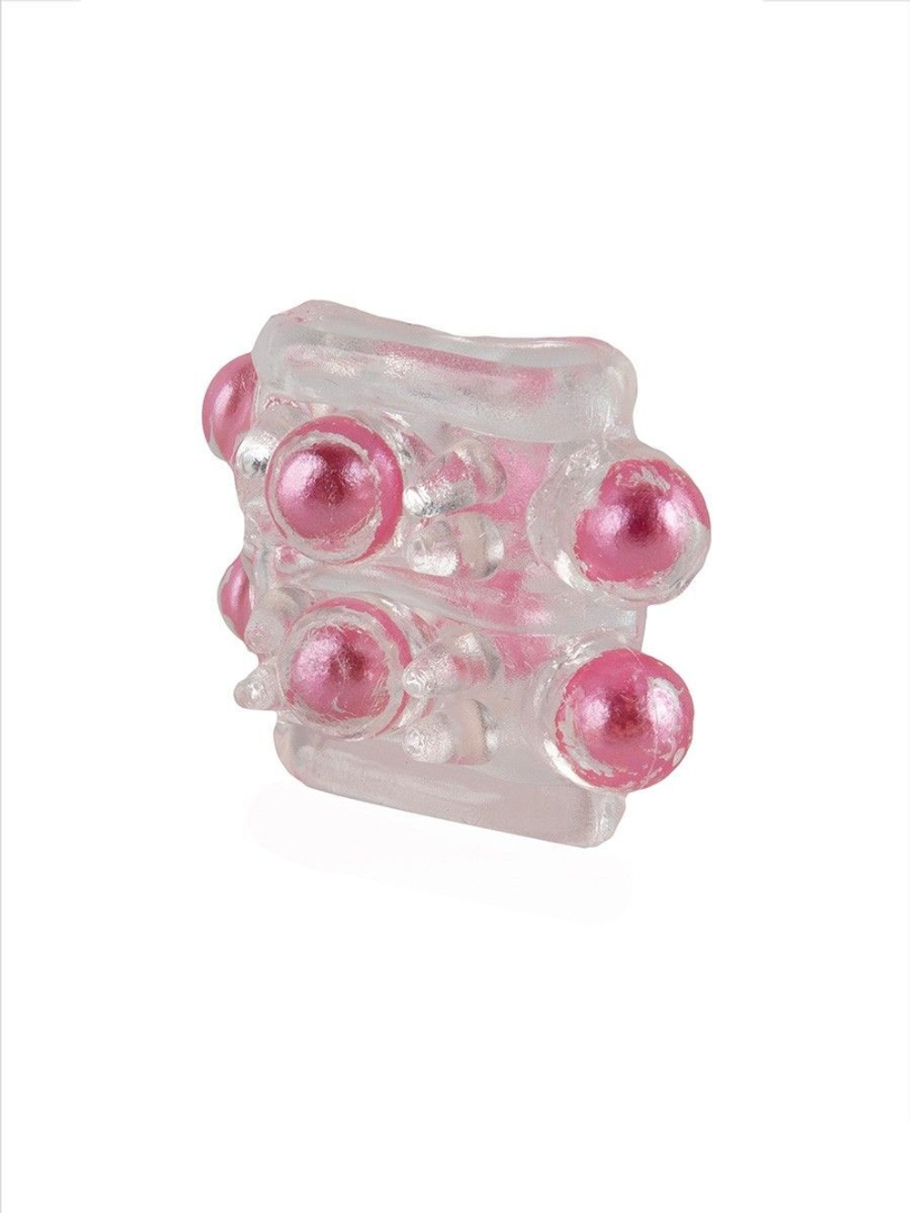 Прозрачная насадка на пенис с цветными шариками (Цвет: прозрачный)