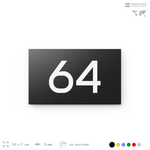 Табличка с номером 64 на дверь квартиры, для офиса, кабинета, аудитории, склада, черная 120х70 мм, Айдентика Технолоджи