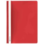 Скоросшиватель с прозрачным верхом А4, пластик 180мкм, Brauberg, красный