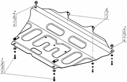 Защита картера двигателя, КПП. 2 мм, Сталь. для Lada Iskra 2025-н.в., Motodor.72105