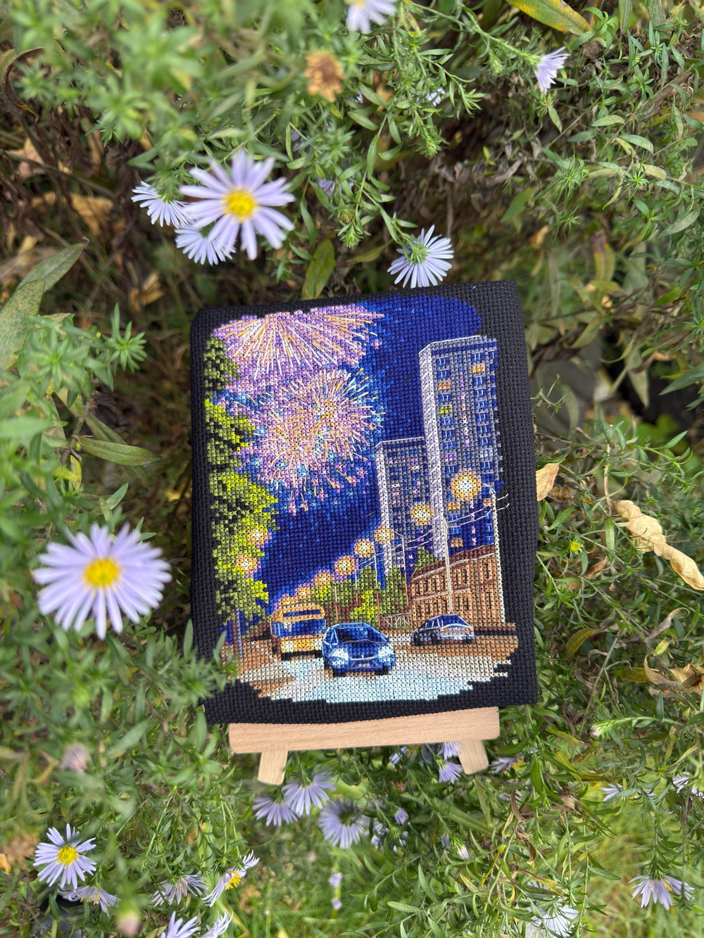 Набор для вышивания крестом Искусница "Фейерверк над городом"