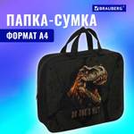 Папка на молнии с ручками BRAUBERG А4 1 отделение полиэстер 80 мм "Dino attack" (2 штуки в упаковке)