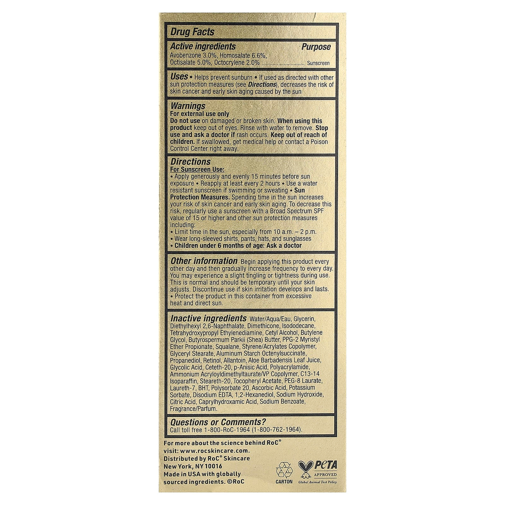 RoC, Retinol Correxion®, увлажняющее средство против морщин, SPF 30, 30 мл (1 жидк. унция)