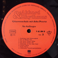 Винтажная виниловая пластинка LP John Pearse Akkord and Rhythmus Gitarrenschule Mit John Pearse (Fur Anfanger) (Germany 1974)