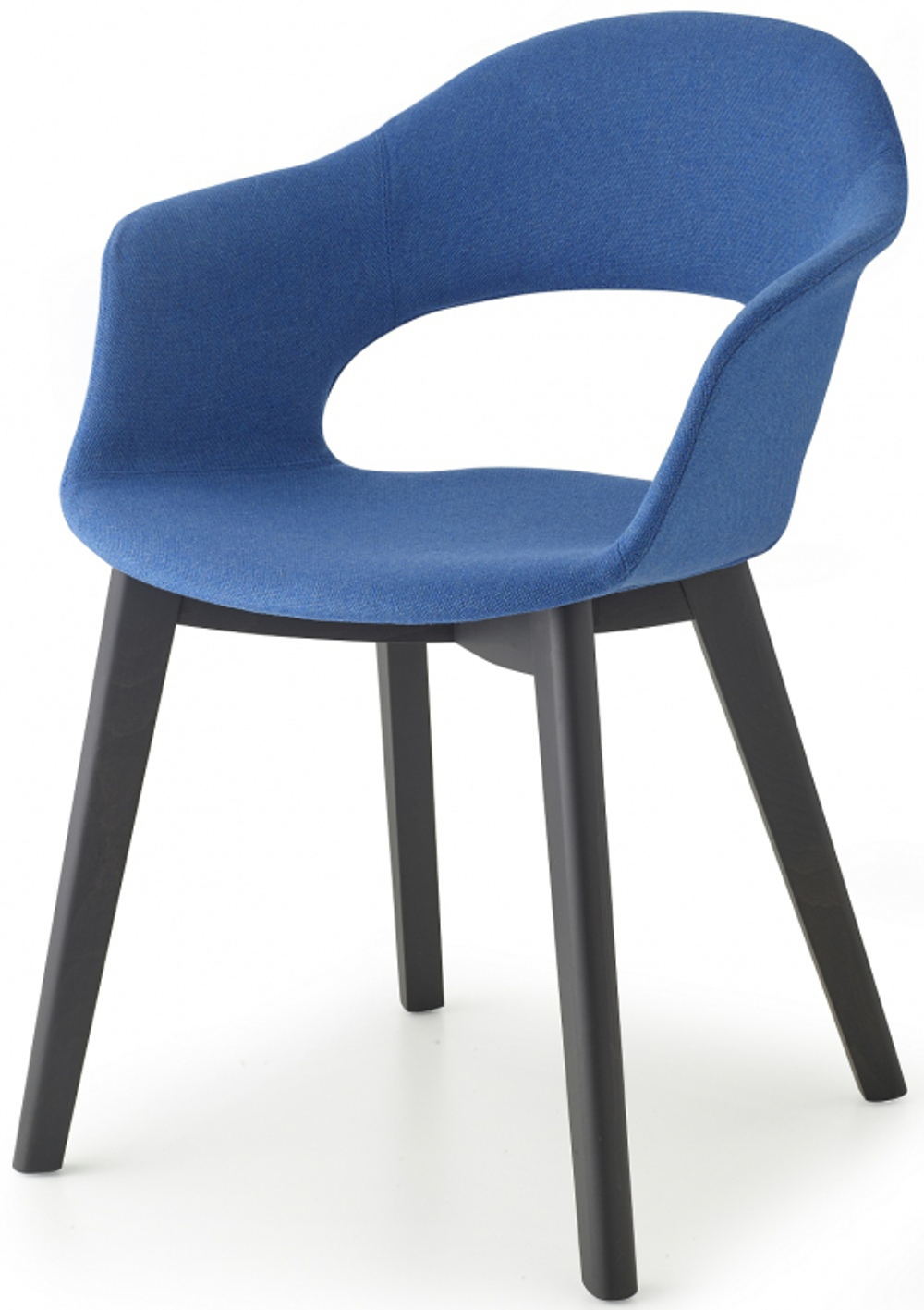 Кресло с обивкой Scab Design Natural Lady B Pop, черный бук, синий