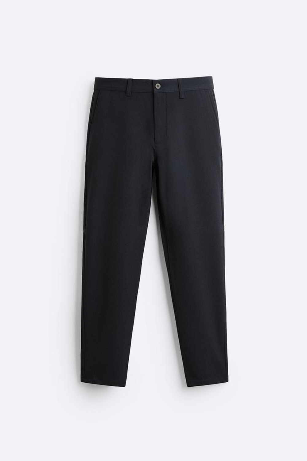 ZARA БРЮКИ КОМФОРТНОЙ ПОСАДКИ ИЗ РЕЛЬЕФНОЙ ТКАНИ, ЦВЕТ НОЧНОГО НЕБА