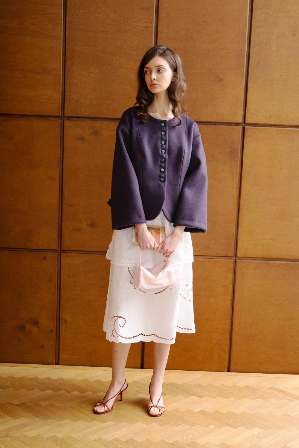 Жакет с пуговицами из малахита