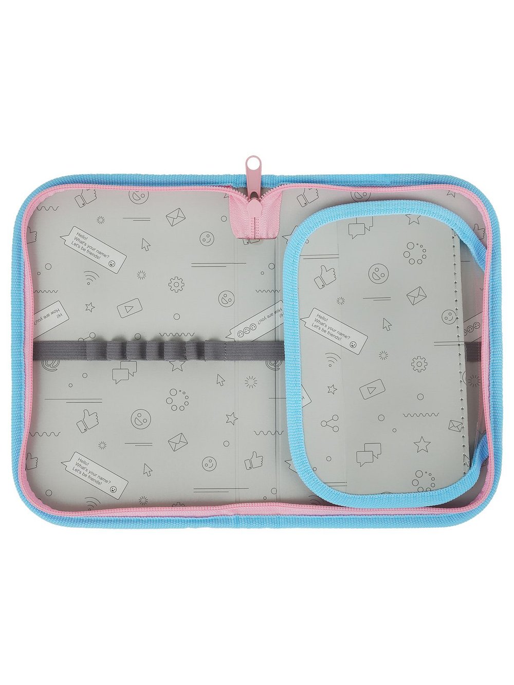 Пенал школьный 1 отделение с дополнительной секцией