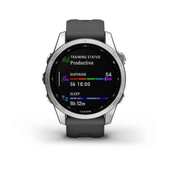 Часы Garmin Fenix 7S стальной, темносерый силикон 010-02539-01