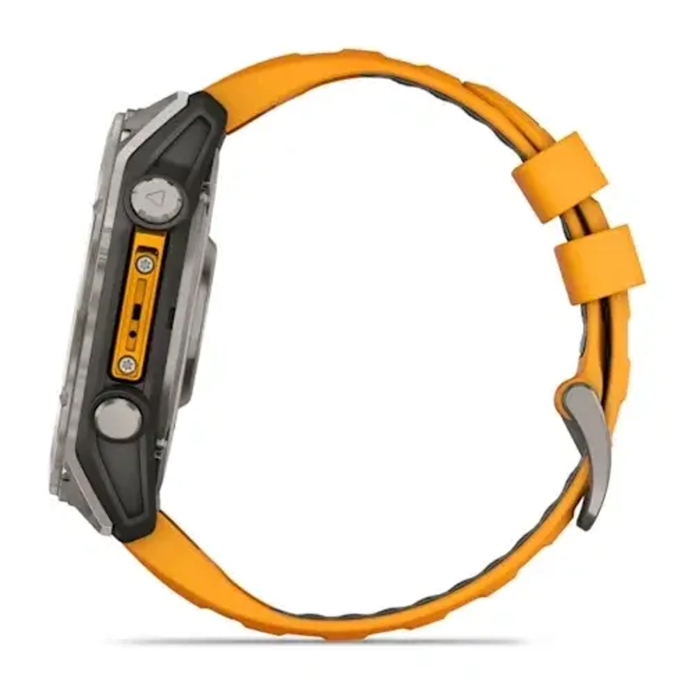 Умные часы Garmin Fenix 8 47mm, Sapphire, Titanium with Spark Orange/Graphite Silicone Band