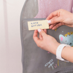 Детский чехол с карманами 80х50. Котик