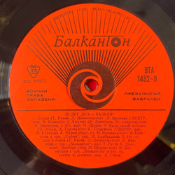 Винтажная виниловая пластинка LP 25 Лет Болгарской Г ражданской Авиации БГА Балкан (Болгария 1972)
