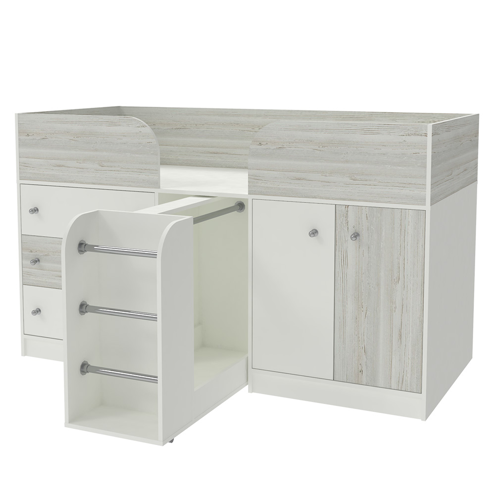 Кровать-чердак КарИВи Малыш 4 Белый  Винтерберг