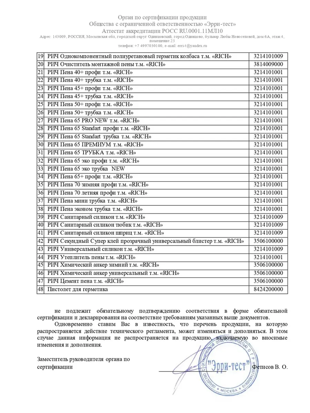 Пена монтажная с трубочкой Rich 38л. 380гр. 650мл.