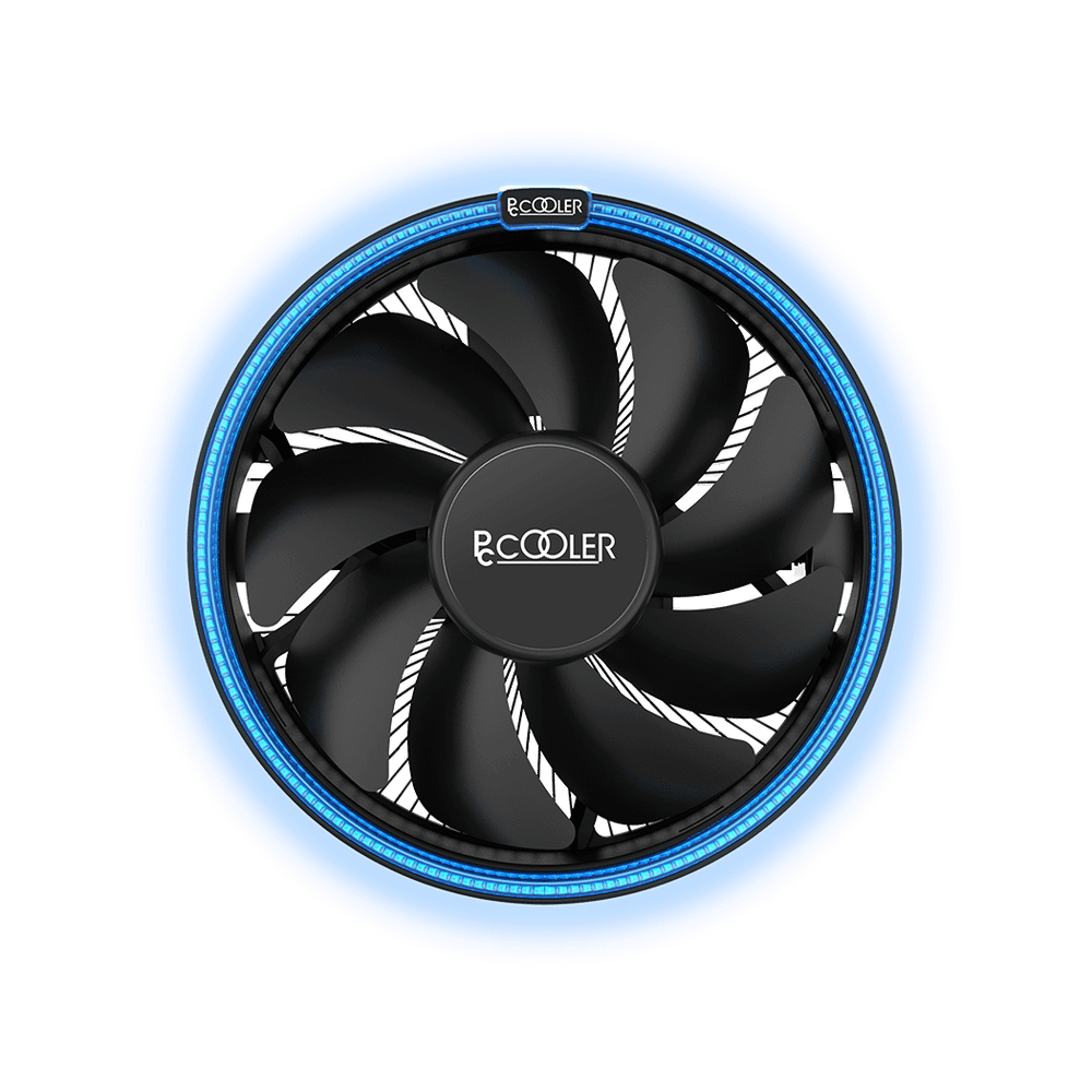 Вентилятор для процессора PCCooler E126M B Blue Led TDP 100W 4-pin 1700/1200/115x/AM5/AM4/AM3 Черный