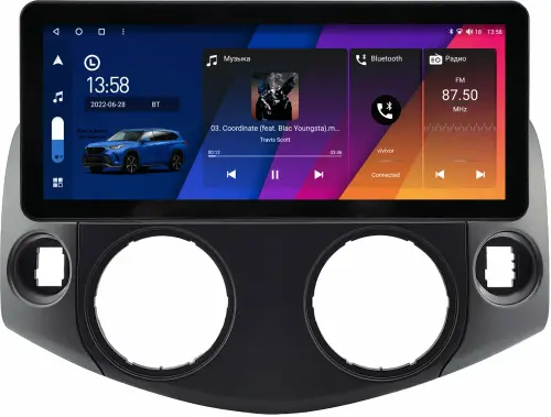 Магнитола для Toyota RAV4 30 2005-2012, Vanguard - Canbox H-Line 0213 монитор 12.3" QLED в стиле Audi на Android 10, Быстрая, ТОП-процессор, CarPlay, 4G SIM-слот