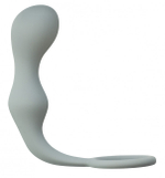 Эрекционное кольцо с анальной пробкой Double Pleasure Anal Plug Grey (10,5 см , серый) (Цвет: серый)