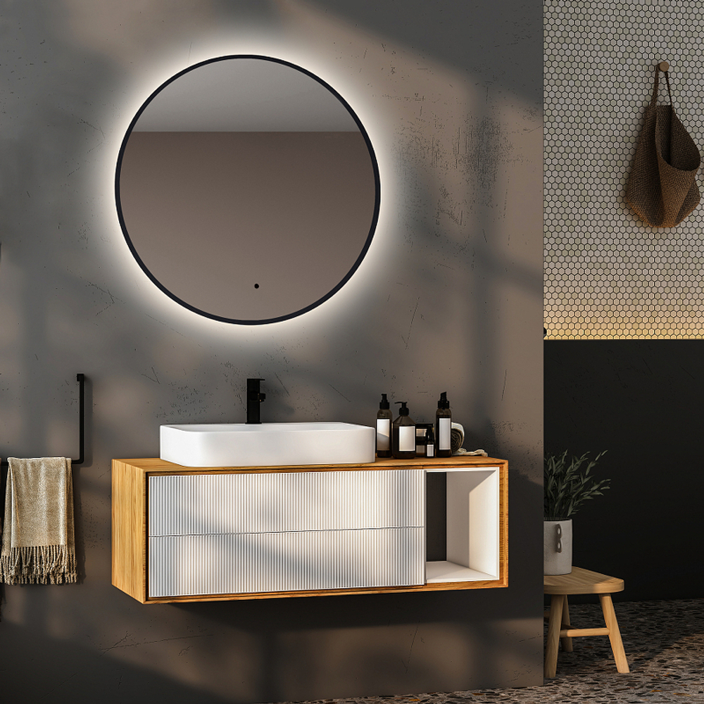 Зеркало Abber Mond 100 AG6204SCGL-1.0 с подсветкой Золото с бесконтактным выключателем и диммером