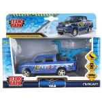 Модель ин. мет. "УАЗ Pickup снежный" 12см.двери, багаж, динозавр, коробка PICKUP-12SNOW-DINO (Технопарк)