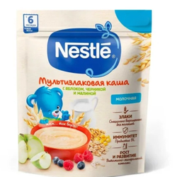 Каша Nestle мультизлаковая с яблоком,черникой и малиной 200 гр