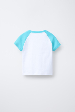 ZARA ФУТБОЛКА С ПРИНТОМ «СЕРФИНГ», БЕЛЫЙ