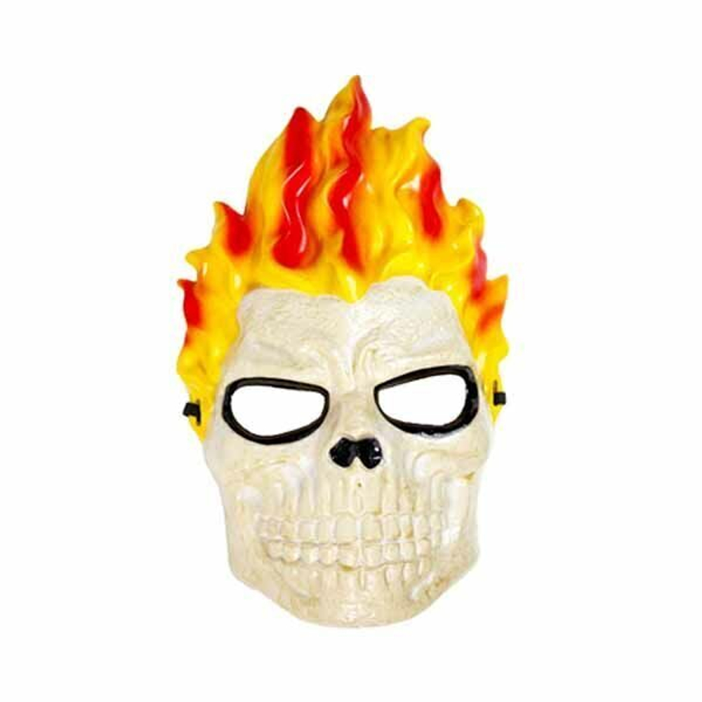 Маска Череп огненные волосы пластик/G