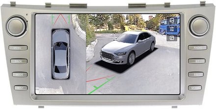 Магнитола для Toyota Camry 2006-2011 XV40 (рамка с крутилками) - Teyes CC3-2K-360 на Android 10, 2K QLED, 6Гб+128Гб, CarPlay, 4G SIM-слот, 4 камеры в комплекте