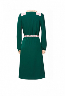 Платье с кулиской зеленое 15-01-19FW