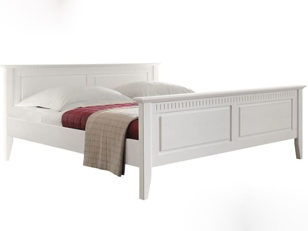 Кровать 160х200 Боцен из натурального дерева, белая