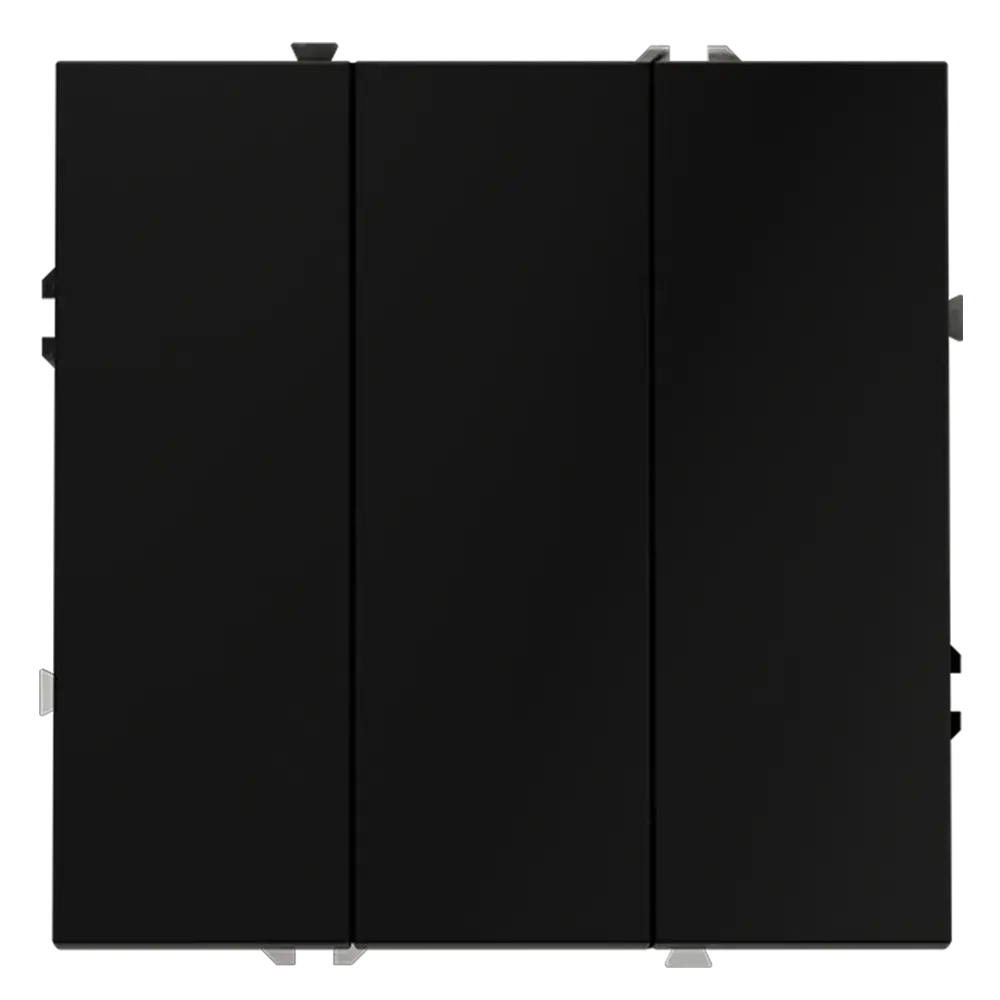 Выключатель встраиваемый VOLTUM S70 трехклавишный 10А, (черный матовый)