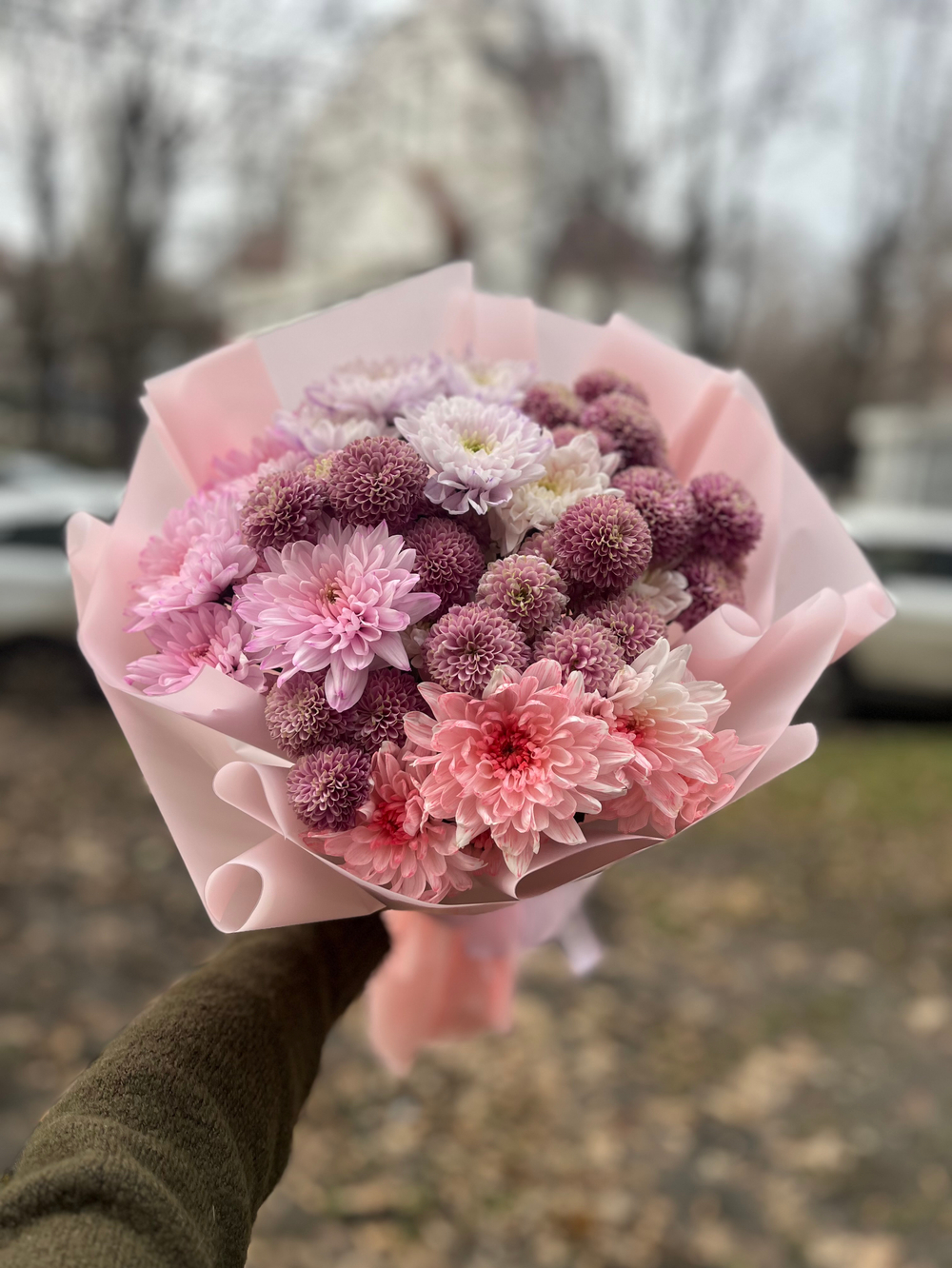 Букет из кустовой хризантемы микс