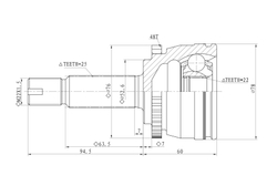 ШРУС наружный  Rio седан III (UB) GANZ GIK04030