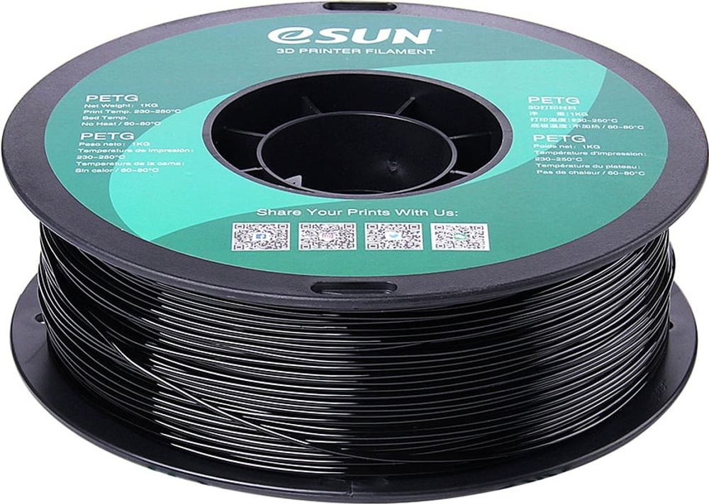 Пластик для 3D-печати ESUN PETG Filament solid черный