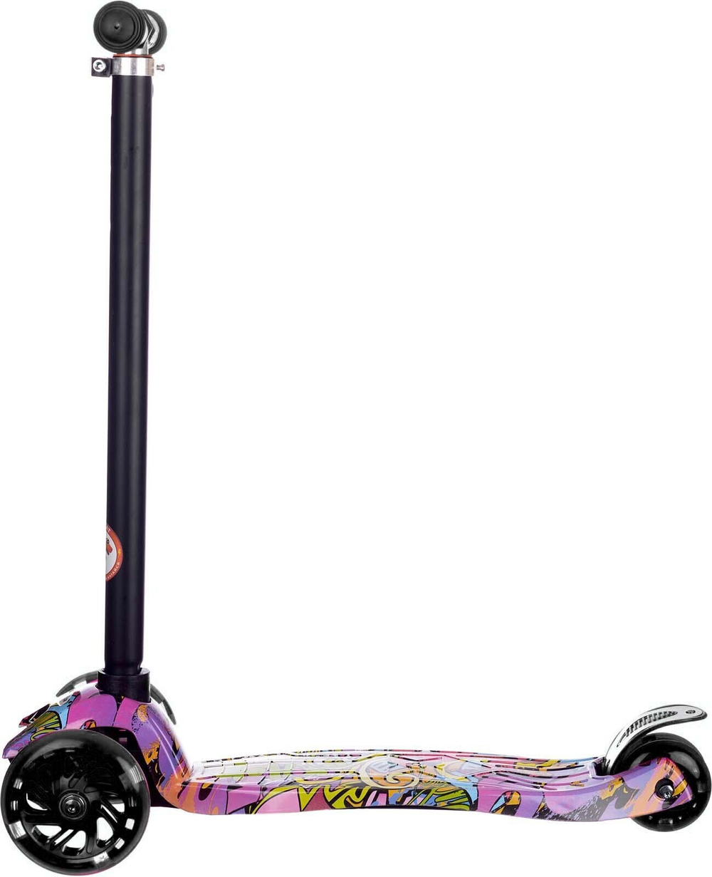 Самокат детский трехколесный Игрокат Dino Print Graffiti Purple black