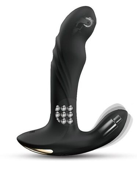 Черный вибромассажер простаты Multi P-Joy с 3 моторами