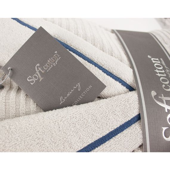 STRIPE серый махровый женский халат Soft Cotton (Турция)