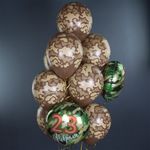 Шар (18''/46 см) Круг, 23 Февраля (золотые звезды), Камуфляж, 1 шт. в упак.