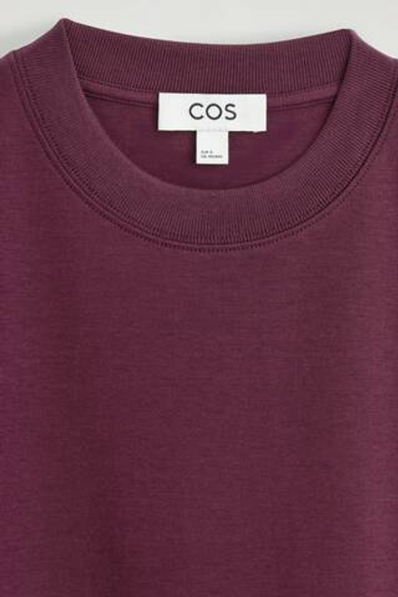 COS Футболка с коротким рукавом, бордовый