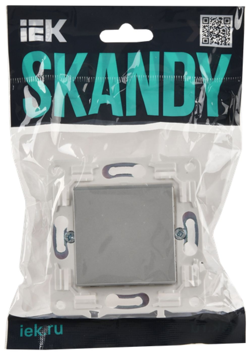 SKANDY Выключатель 1-клавишный 10А SK-V01S серебряный IEK