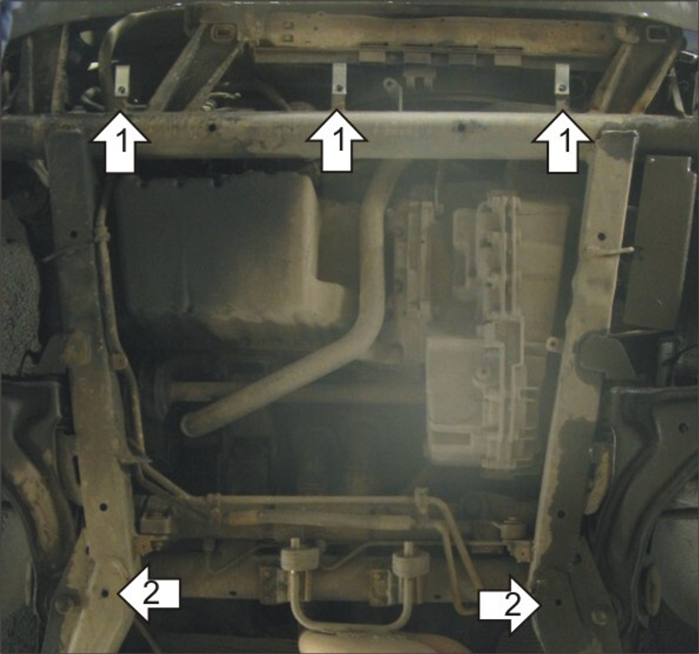 Защита картера Двигателя, КПП. 2 мм, Сталь. для Mercedes Vito 1996-2003 MOTODOR.01207