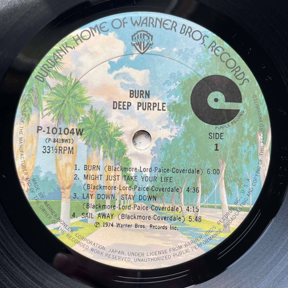 Винтажная виниловая пластинка LP Deep Purple Burn (Япония 1976) (Оби)