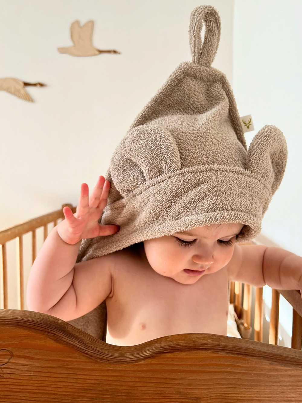 Детское полотенце с капюшоном латте