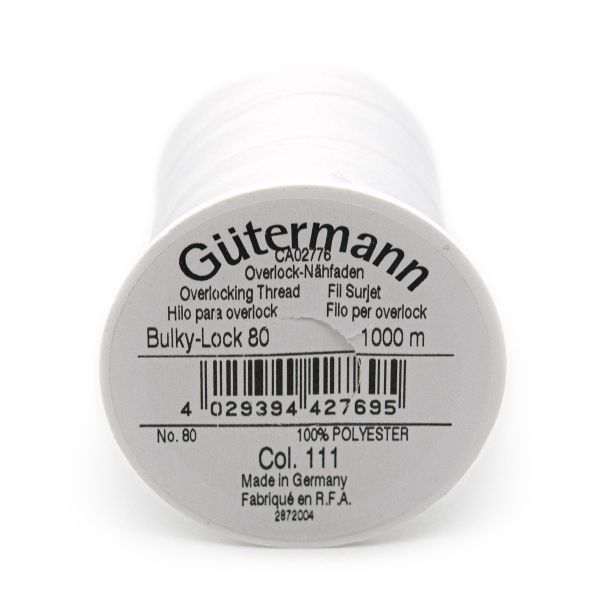 Нить текстурированная Gutermann Bulky-Lock 80 (1000 метров), 5 кат. | _111 айвори