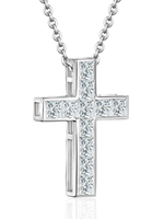 Колье-крест с бриллиантами огранки "принцесса" общей массой 1.161 ct