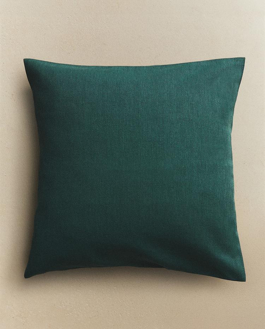 ZARA HOME ОДНОТОННАЯ НАВОЛОЧКА, БИРЮЗОВЫЙ