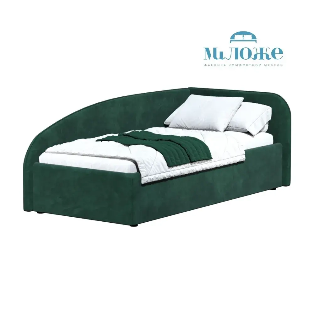 Кровать Элис 90х200 Мятный Зеленый Правый Угол