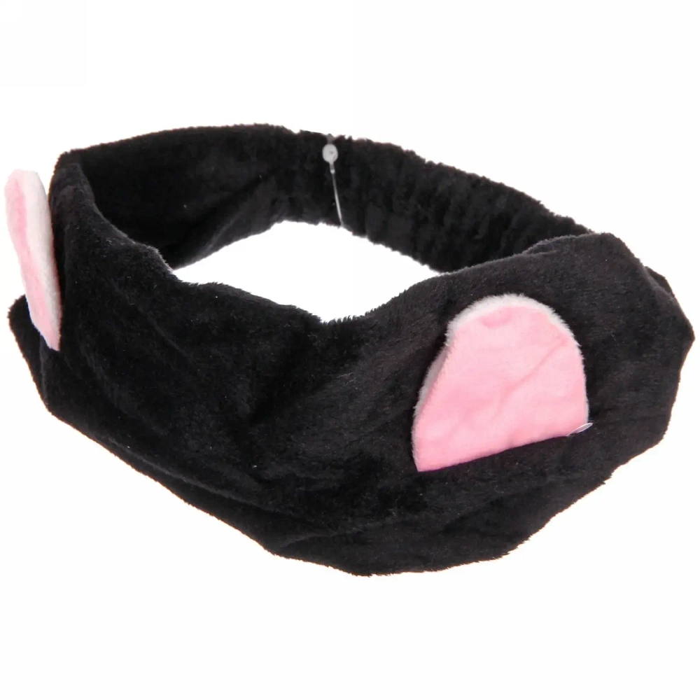 Повязка на голову «Кокетка - Кошечка», цвет черный 22см ( упаковка белый ZIP пакет )