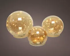 Набор светильников Янтарные капли, 3 шт, на батарейках, янтарный, Kaemingk (486155)