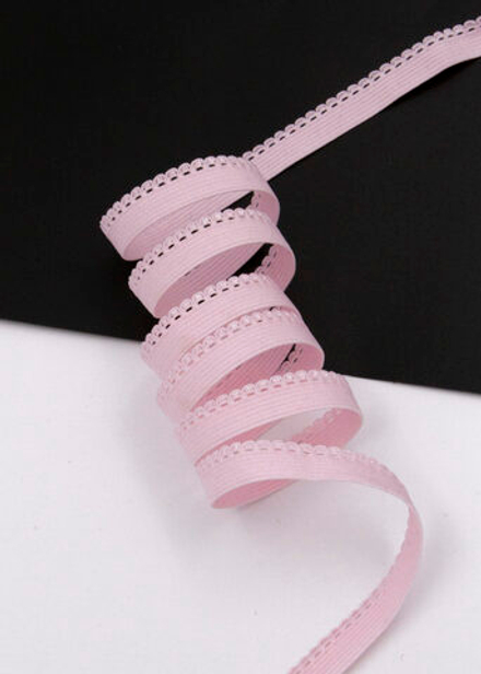 Бельевая резинка нежно-розовая ажурная ширина 10 мм с учетом фестона
