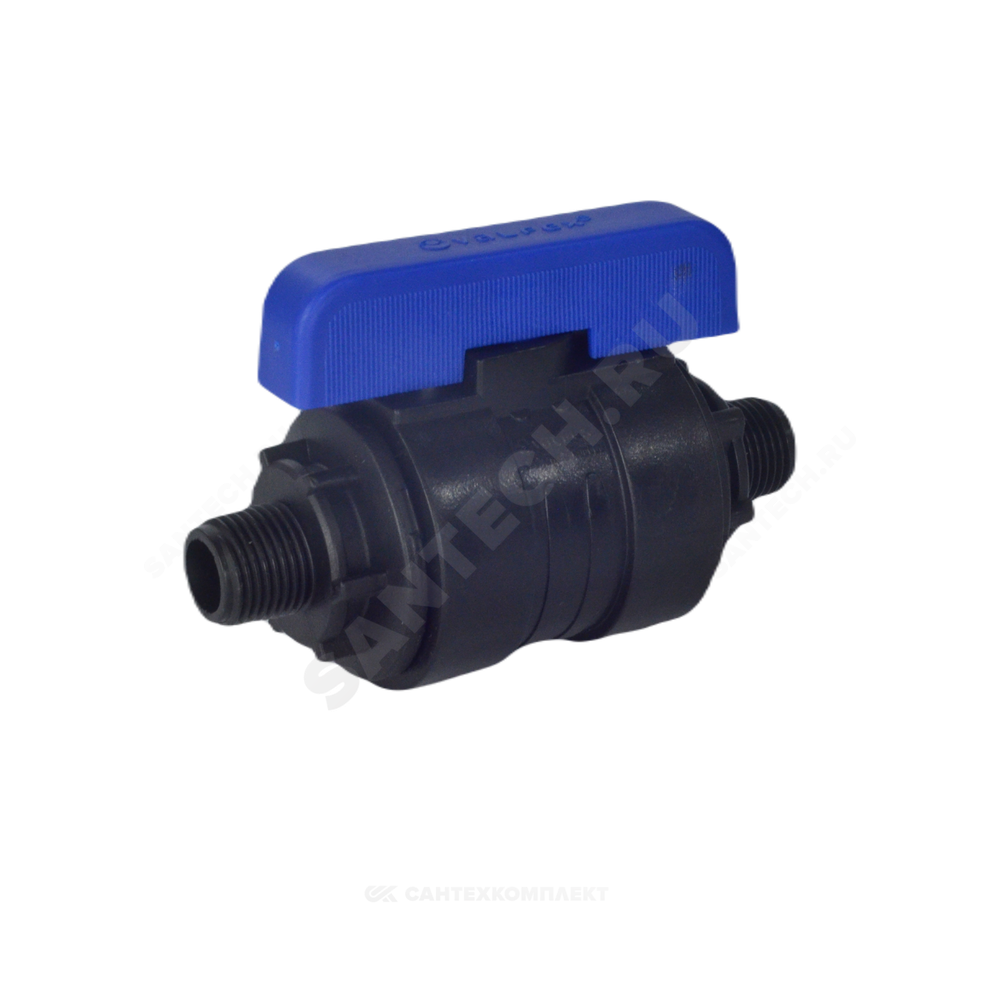 Кран шаровой компрессионный ПЭ Ду 20 3/4"x3/4" НР/НР Ру16 VALFEX 1210220034034